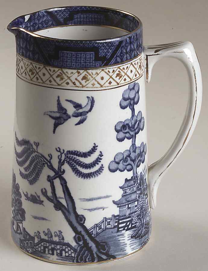 Real Old Willow Blue 16 Oz Pitcher by Booths-1
