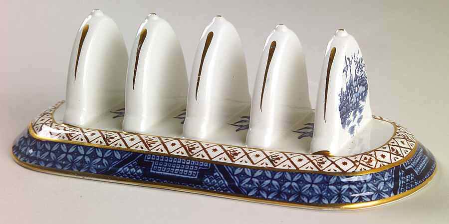 Real Old Willow Blue 4 Slice Toast Server by Booths-1