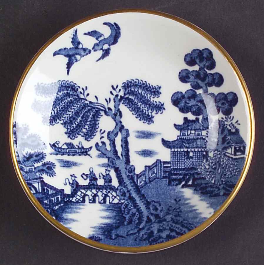 Real Old Willow Blue Butter Pat by Booths-1