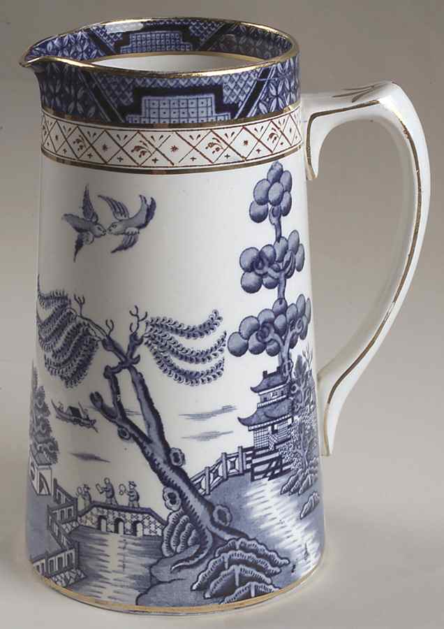 Real Old Willow Blue 32 Oz Pitcher by Booths-1