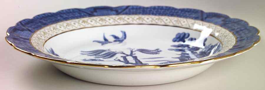 Real Old Willow Blue Large Rim Soup Bowl by Booths-1