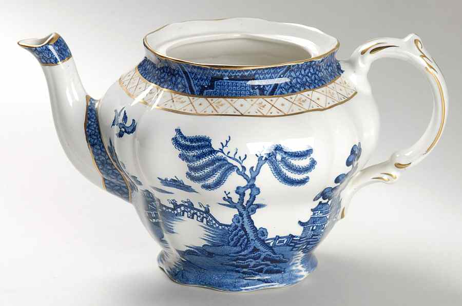 Real Old Willow Blue Teapot No Lid by Booths-1