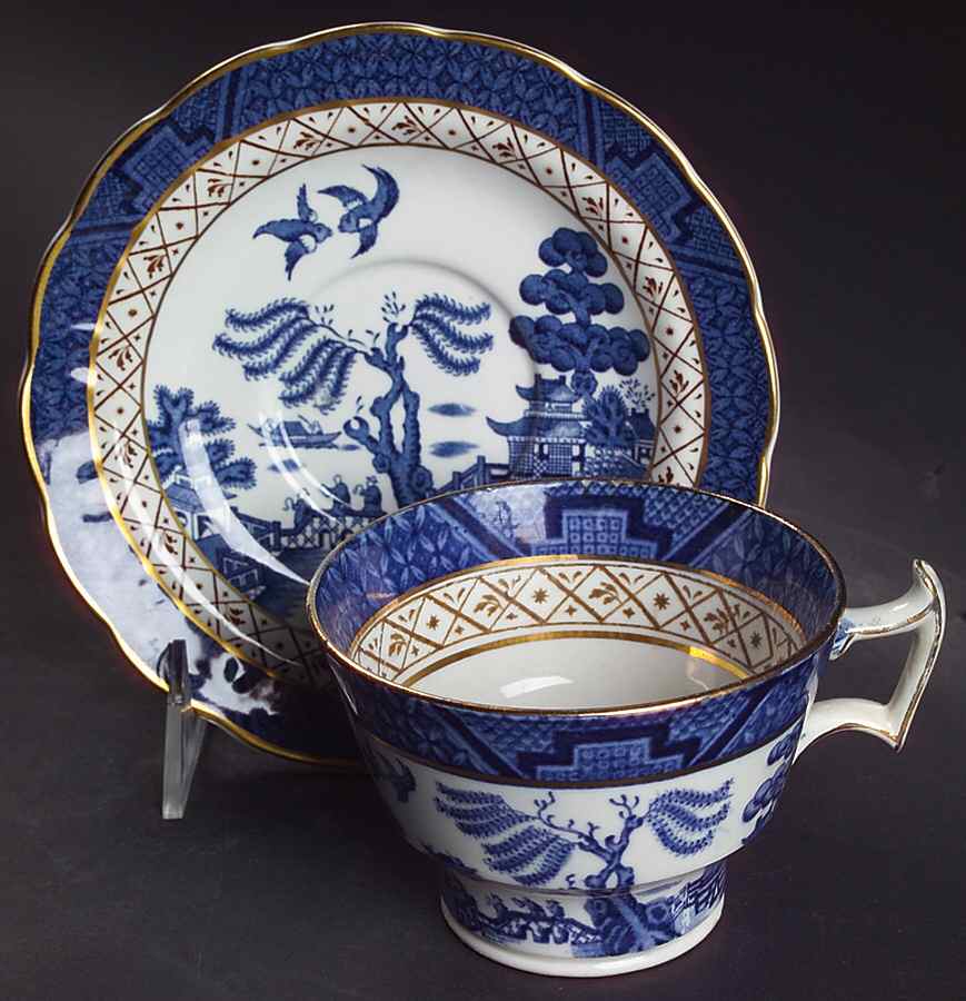 Real Old Willow Blue Oversized Cup & Saucer Set by Booths-1