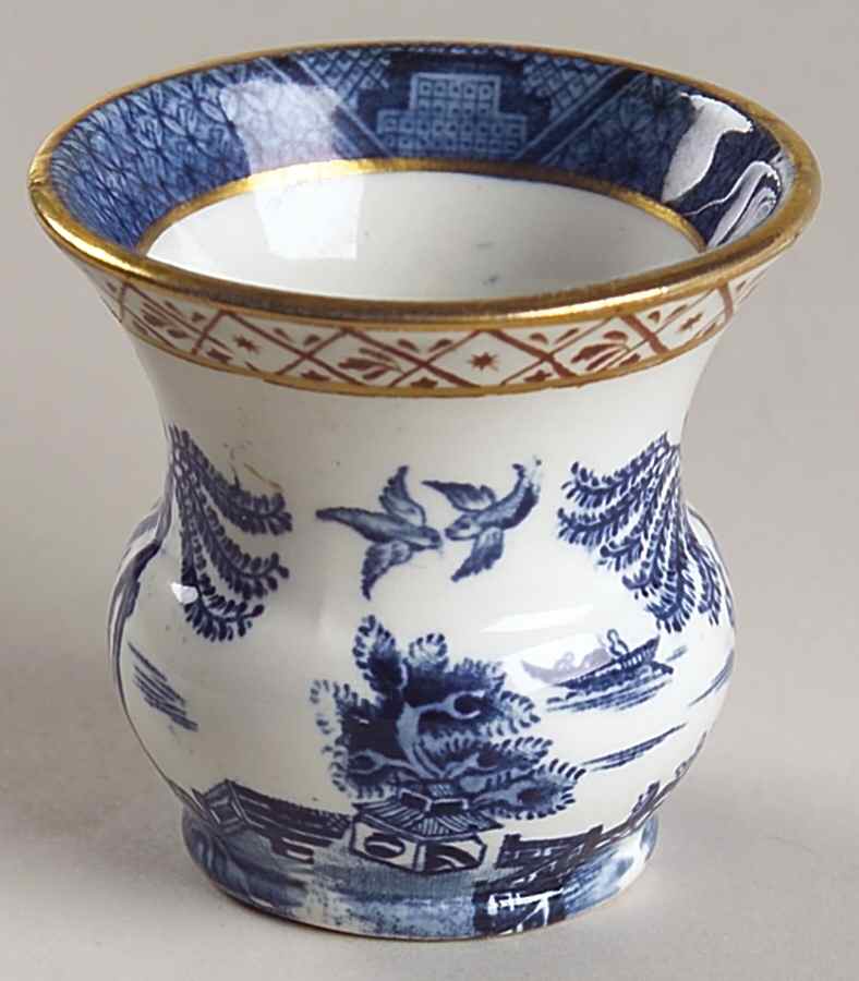 Real Old Willow Blue Toothpick Holder by Booths-1