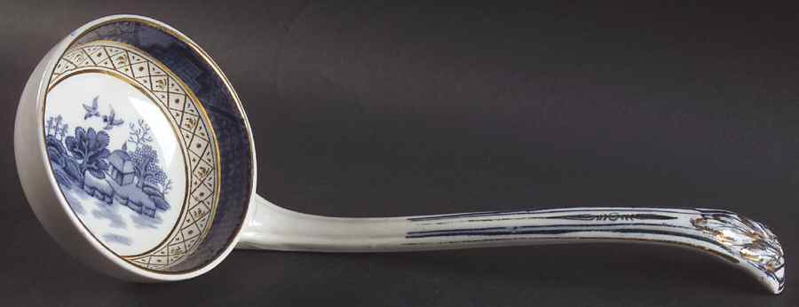 Real Old Willow Blue Tureen Ladle by Booths-1