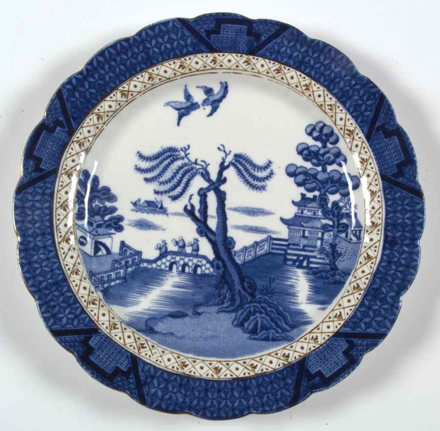 Real Old Willow Blue Luncheon Plate by Booths-1
