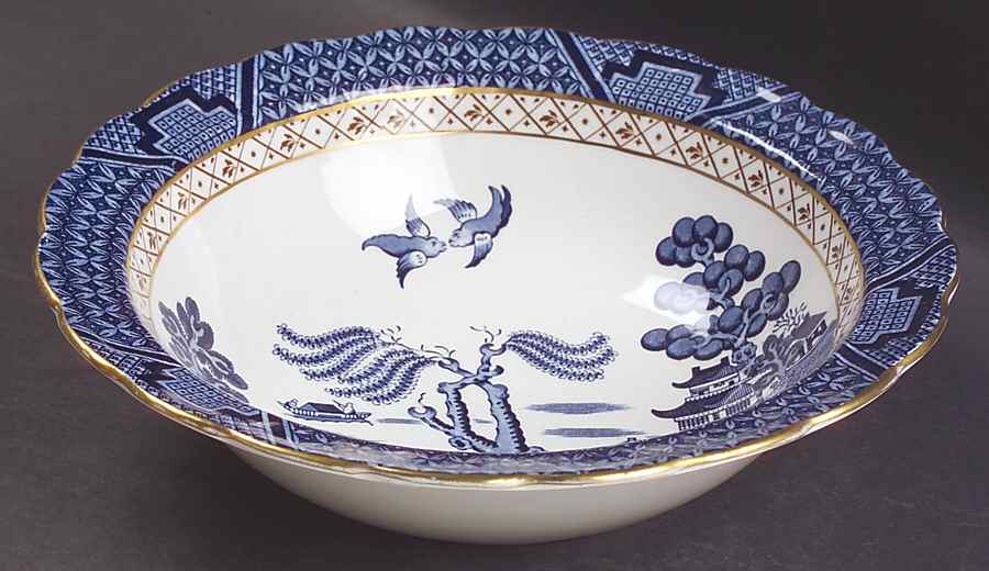 Real Old Willow Blue 8" Round Vegetable Bowl by Booths-1