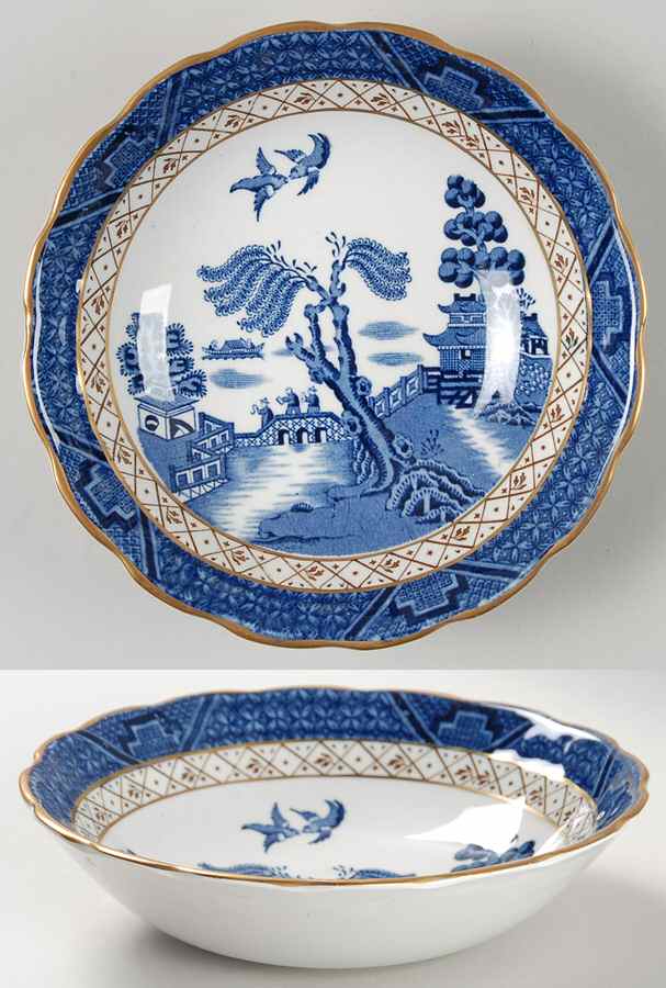 Real Old Willow Blue Coupe Cereal Bowl by Booths-1