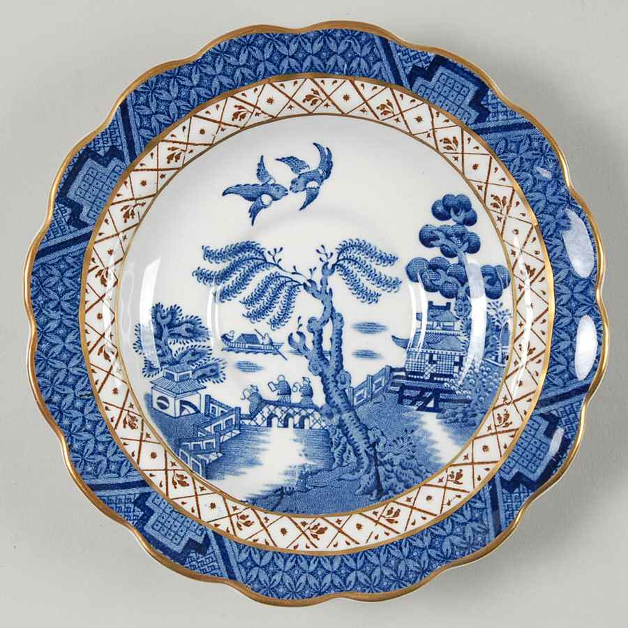 Real Old Willow Blue Saucer for Flat Cup by Booths-1