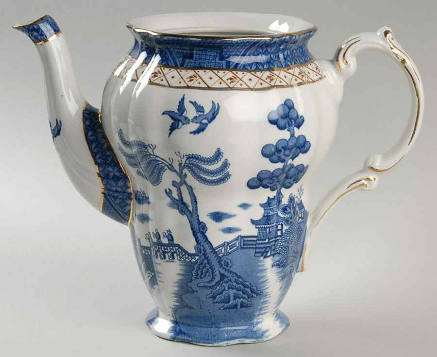Real Old Willow Blue Coffee Pot No Lid by Booths-1