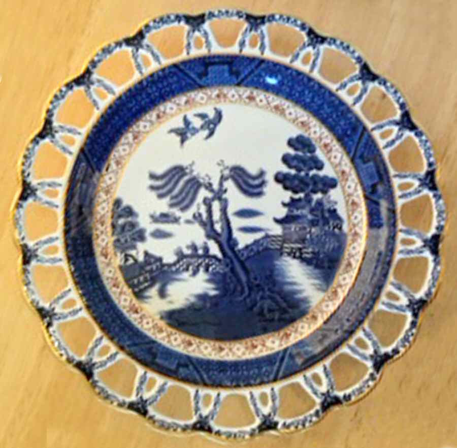 Real Old Willow Blue 5" Pierced Plate by Booths-1