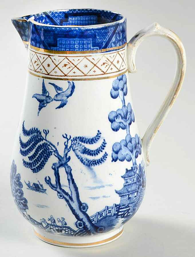 Real Old Willow Blue 16 Oz Pitcher by Booths-1