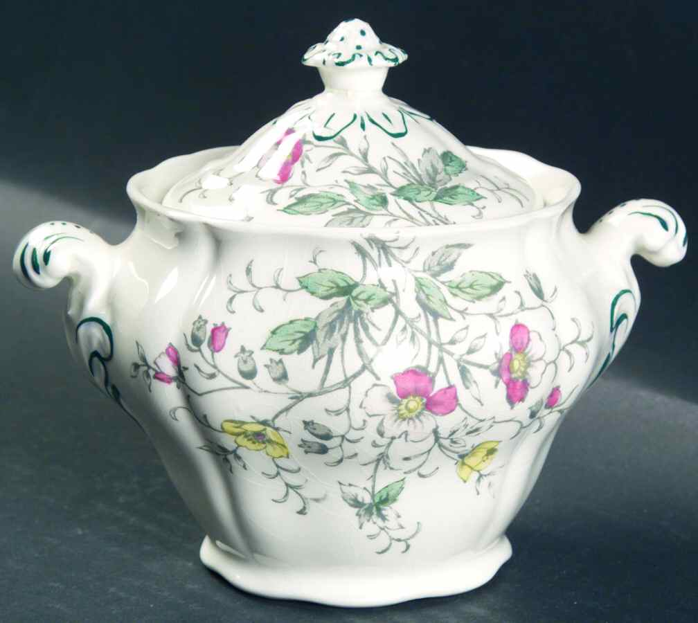 Rock Rose Sugar Bowl & Lid by Booths-1