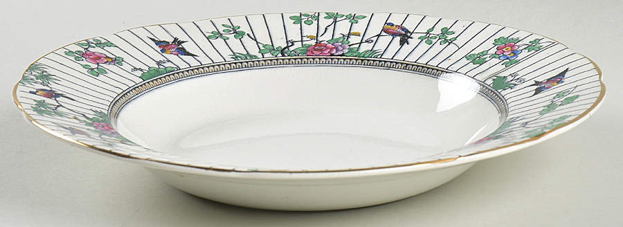 Springtime (Gold Trim) Large Rim Soup Bowl by Booths-1