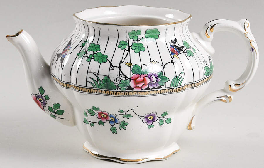 Springtime (Gold Trim) Small Teapot No Lid by Booths-1
