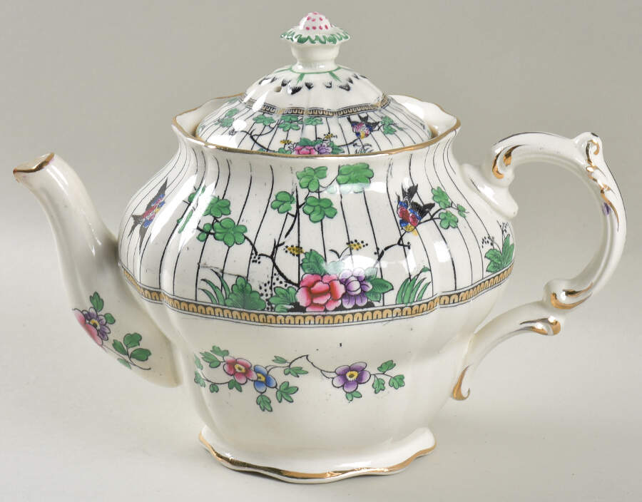 Springtime (Gold Trim) Small Teapot & Lid by Booths-1