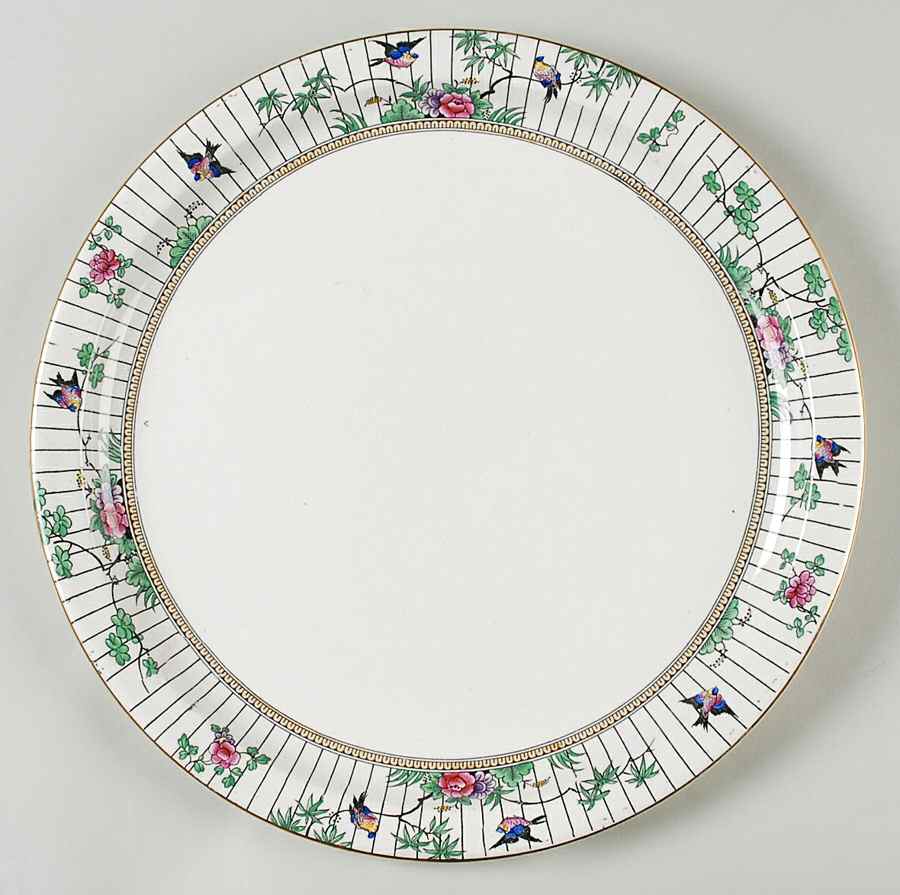 Springtime (Gold Trim) 12" Chop Plate (Round Platter) by Booths-1