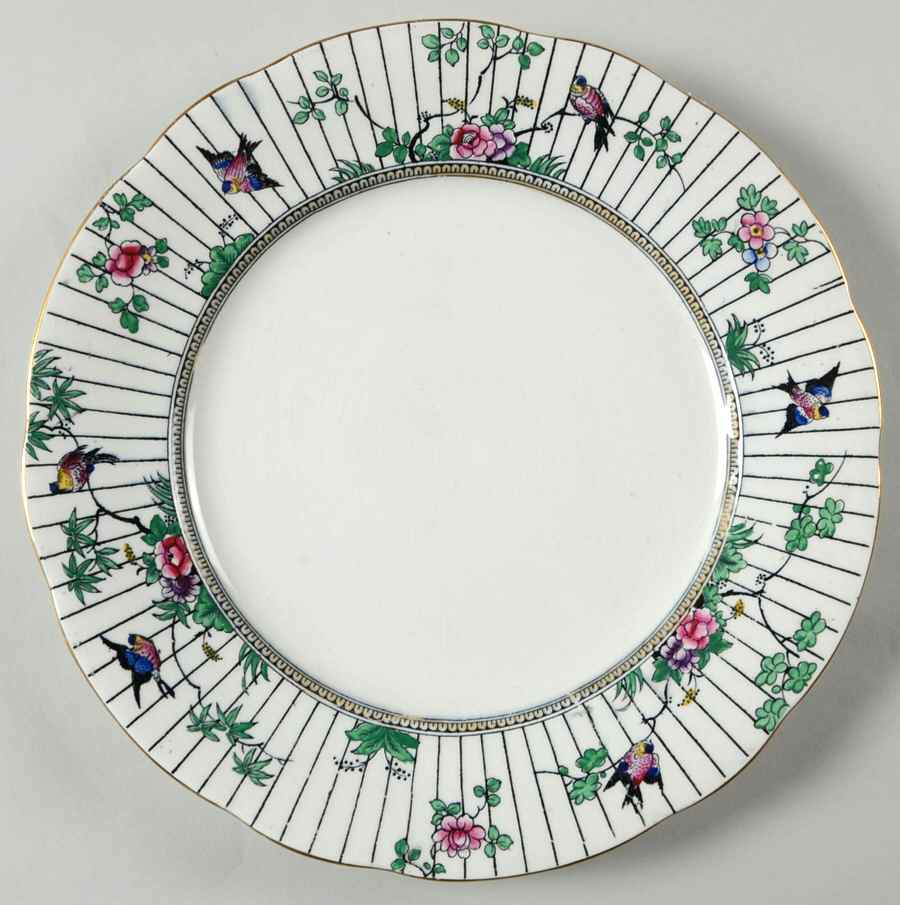 Springtime (Gold Trim) Luncheon Plate by Booths-1