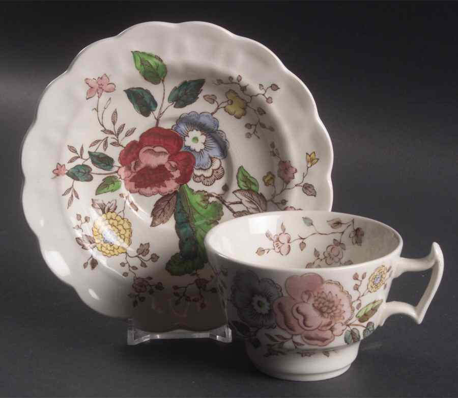 Stanway Flat Cup & Saucer Set by Booths-1