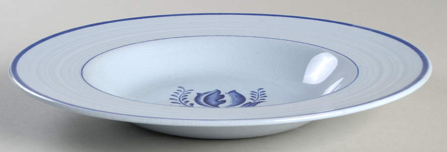 Tulip Blue Large Rim Soup Bowl by Booths-1