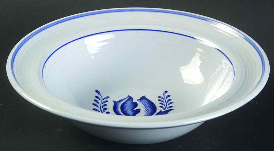 Tulip Blue Rim Fruit/Dessert (Sauce) Bowl by Booths-1