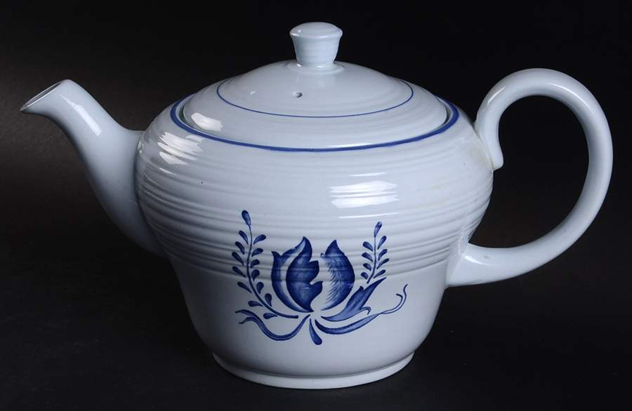 Tulip Blue Teapot & Lid by Booths-1