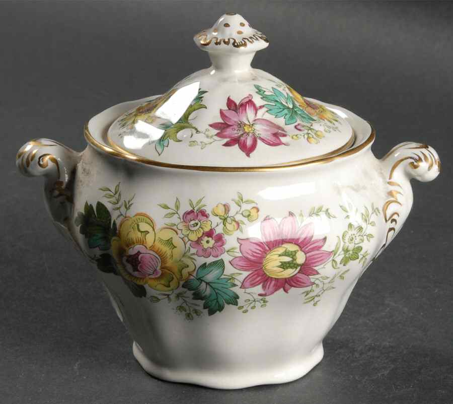 Victoria Sugar Bowl & Lid by Booths-1