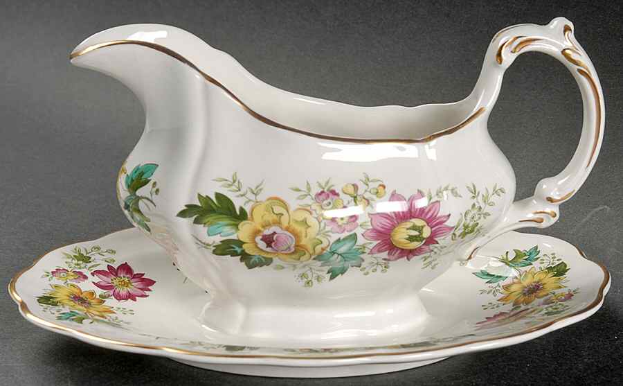 Victoria Gravy Boat with Attached Underplate by Booths-1
