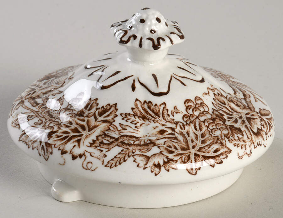 Vine and Wheat Brown Lid for Teapot by Booths-1