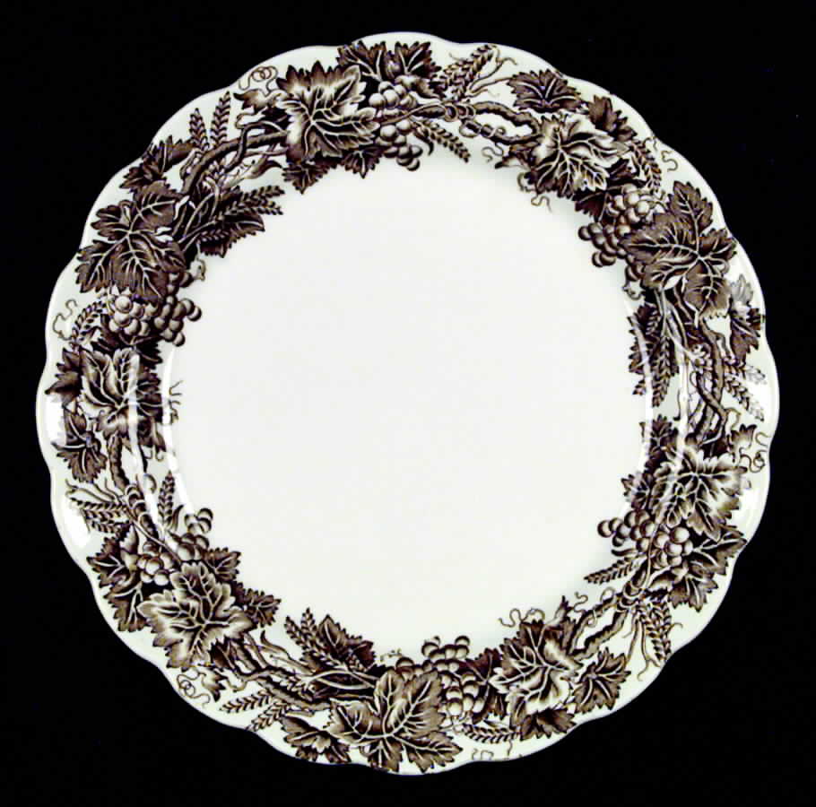 Vine and Wheat Brown Dinner Plate by Booths-1