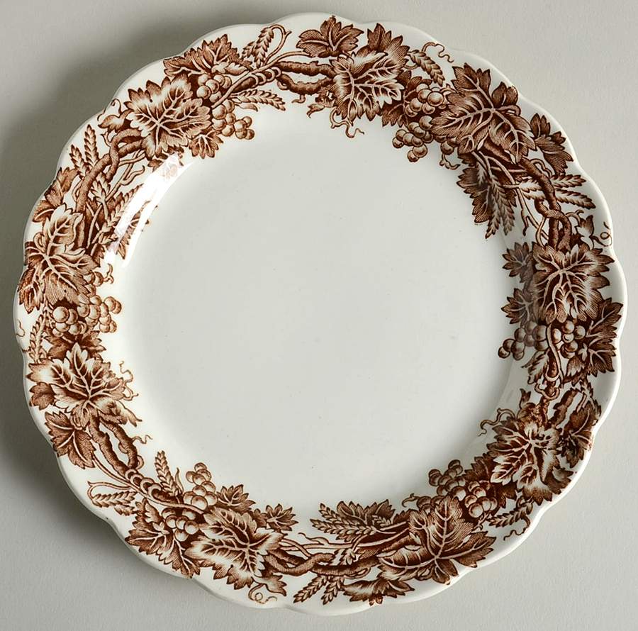 Vine and Wheat Brown Salad Plate by Booths-1