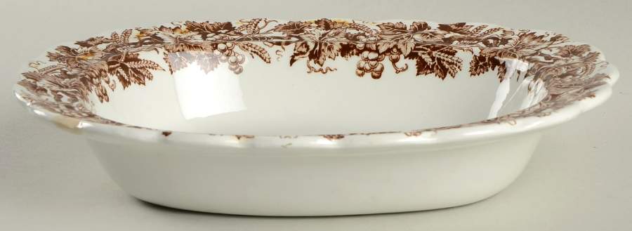 Vine and Wheat Brown 8" Oval Vegetable Bowl by Booths-1