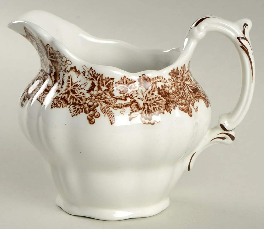 Vine and Wheat Brown Creamer by Booths-1