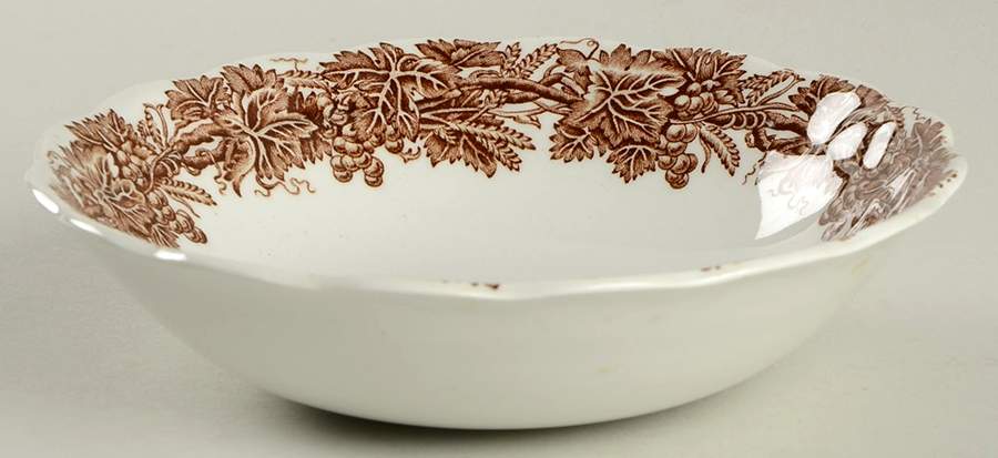 Vine and Wheat Brown Coupe Cereal Bowl by Booths-1