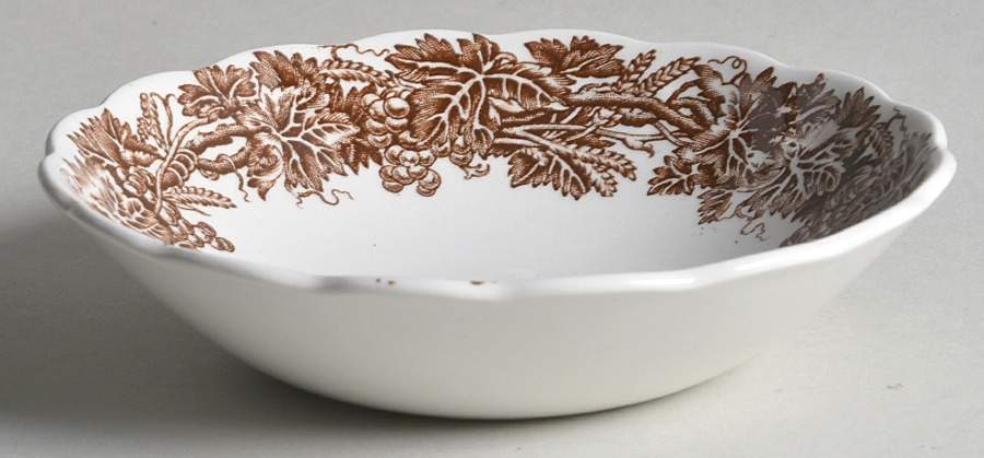 Vine and Wheat Brown Fruit/Dessert (Sauce) Bowl by Booths-1