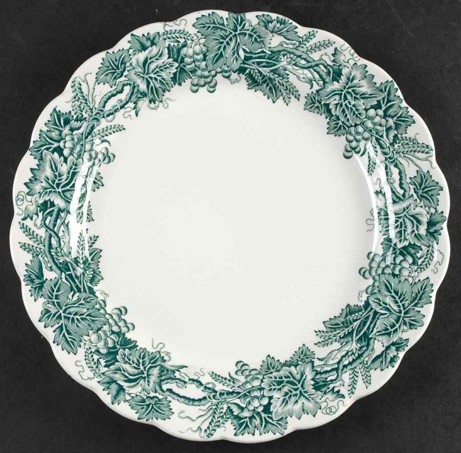 Vine and Wheat Green Dinner Plate by Booths-1