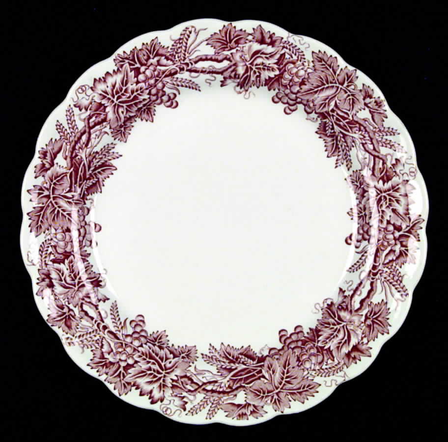 Vine and Wheat Pink Dinner Plate by Booths-1