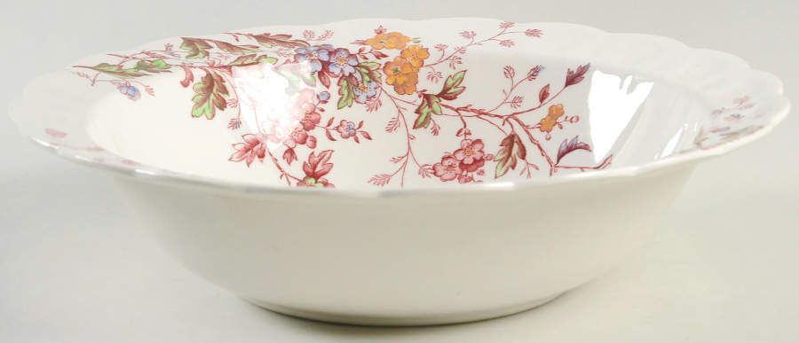 Washington (Multicolor, Scalloped) 9" Round Vegetable Bowl by Booths-1