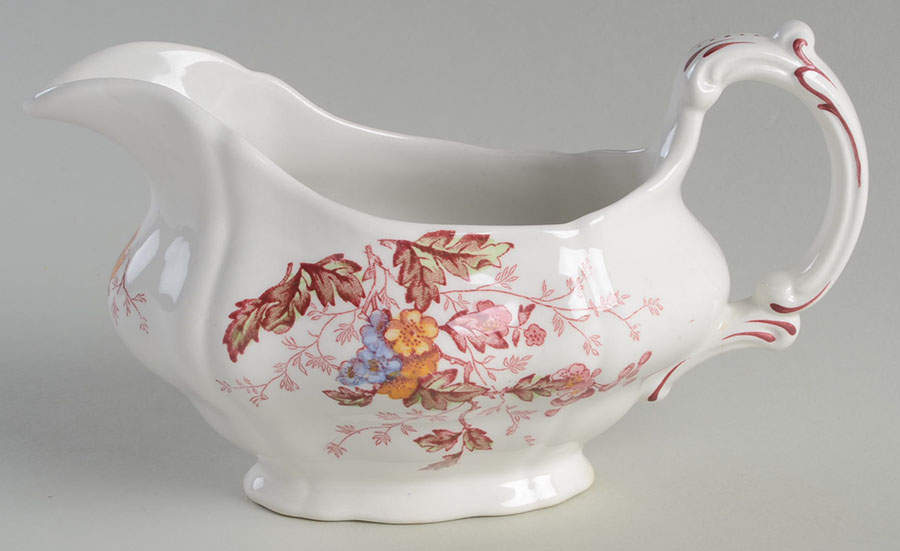 Washington (Multicolor, Scalloped) Gravy Boat by Booths-1