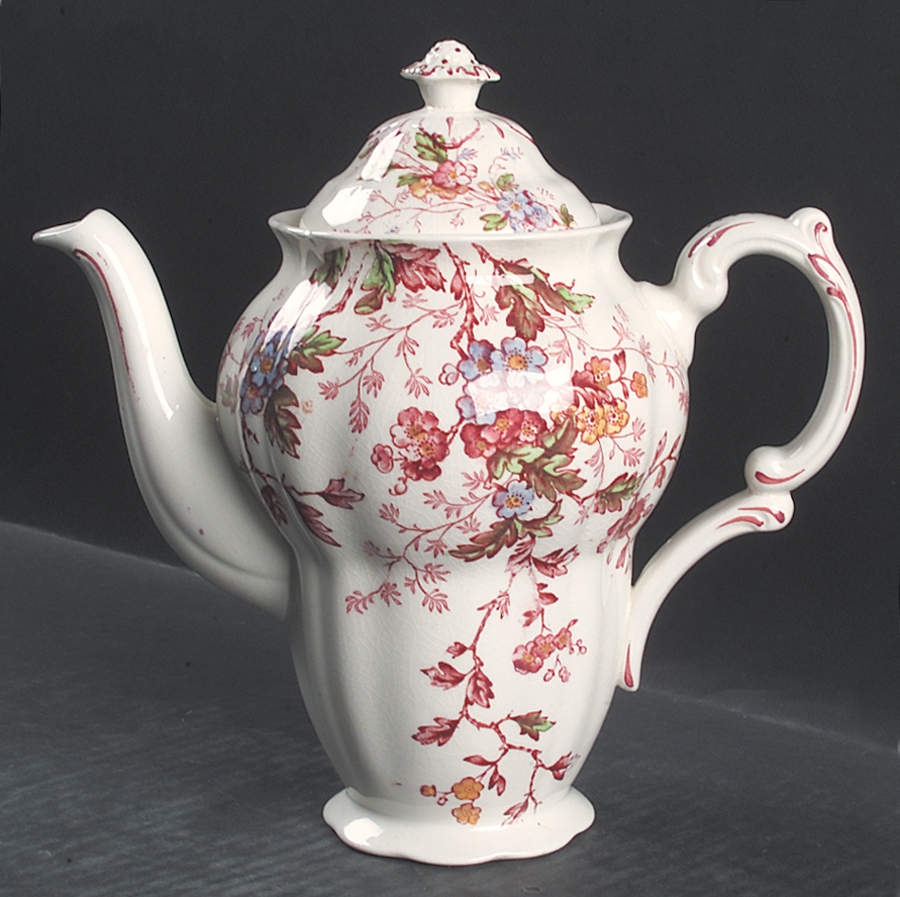 Washington (Multicolor, Scalloped) Small Coffee Pot & Lid by Booths-1