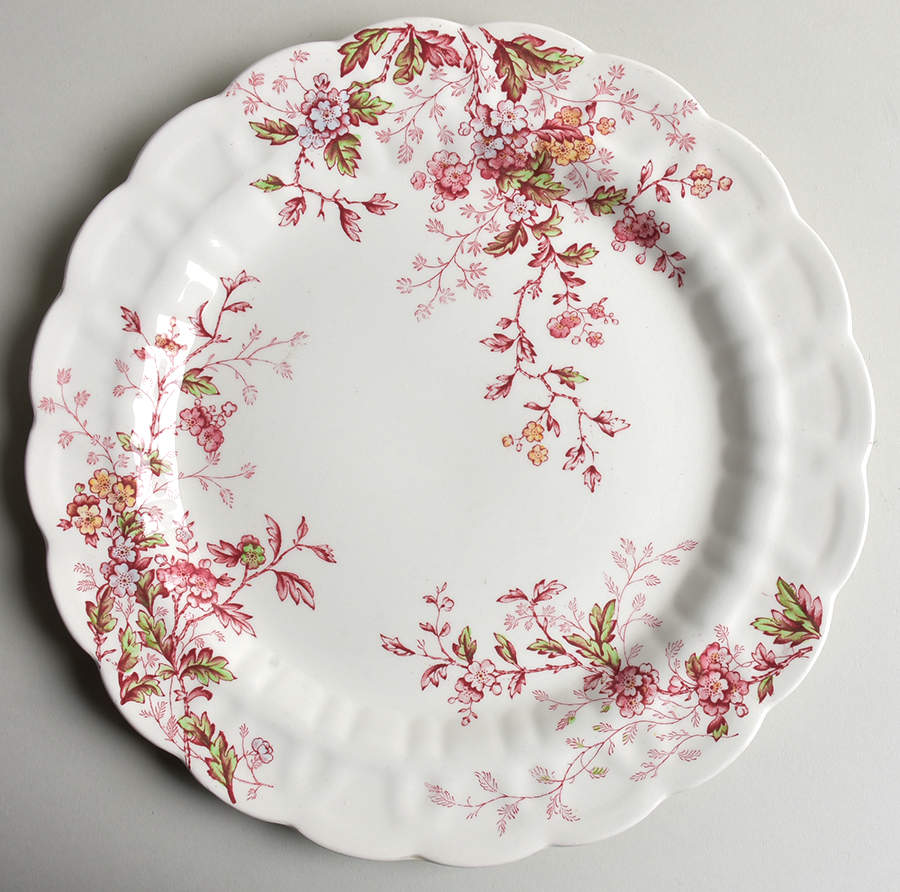 Washington (Multicolor, Scalloped) 12" Chop Plate (Round Platter) by Booths-1
