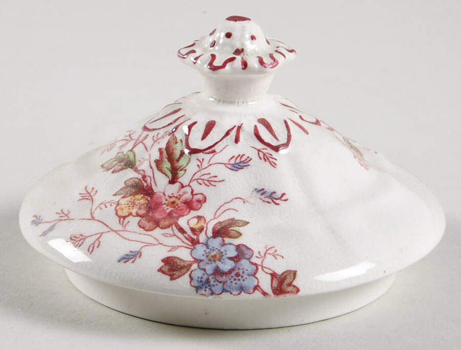 Washington (Multicolor, Scalloped) Lid for Sugar Bowl by Booths-1