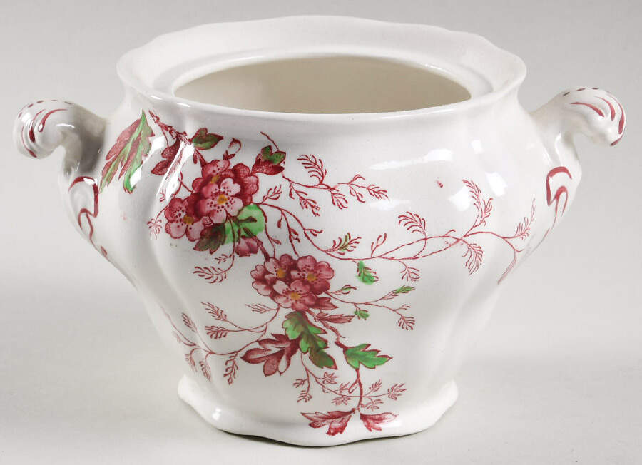 Washington (Multicolor, Scalloped) Sugar Bowl No Lid by Booths-1