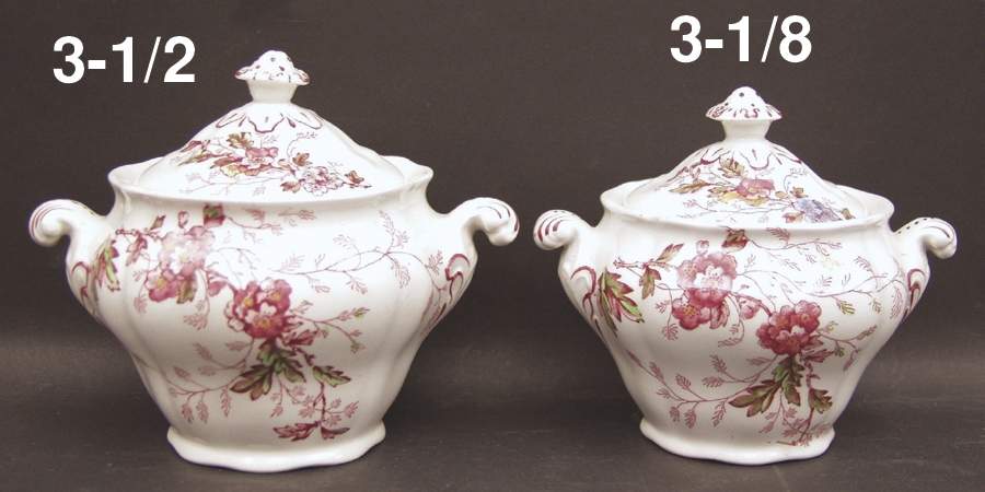 Washington (Multicolor, Scalloped) Sugar Bowl & Lid by Booths-1