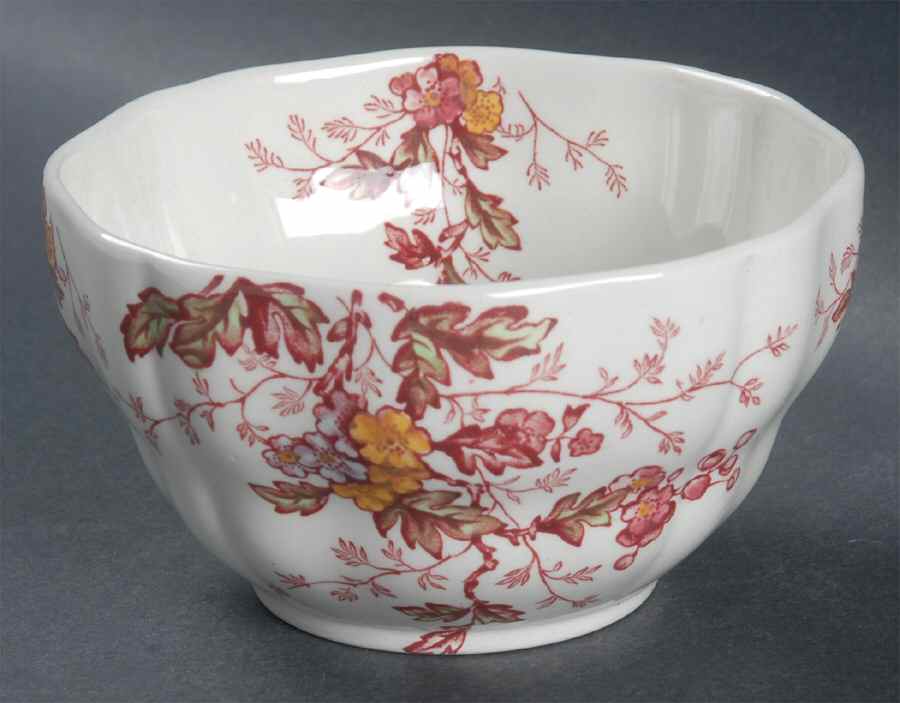 Washington (Multicolor, Scalloped) Open Sugar Bowl by Booths-1