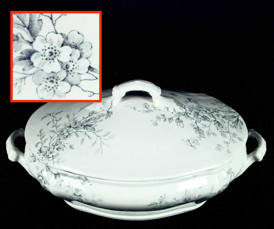 Washington Gray Oval Covered Vegetable by Booths-1