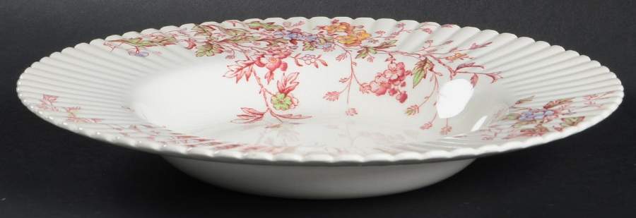 Washington (Multicolor, Ribbed) Large Rim Soup Bowl by Booths-1