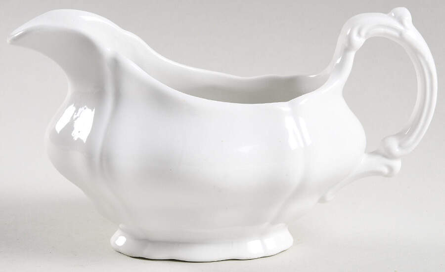 White Majestic Gravy Boat by Booths-1