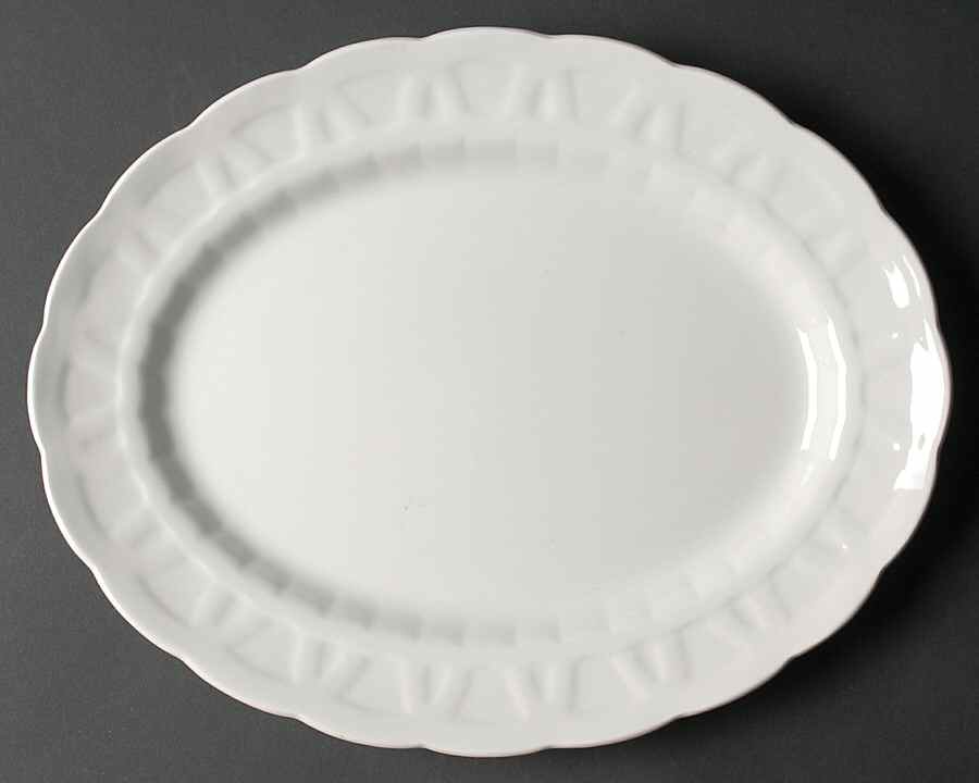 White Majestic 12" Oval Serving Platter by Booths-1