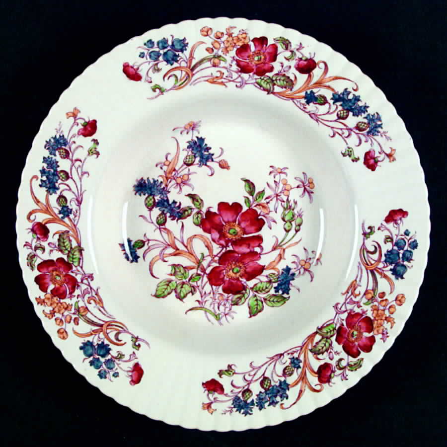 Wildflower Large Rim Soup Bowl by Booths-1